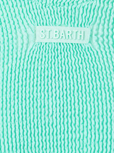 Mc2 Saint Barth Costume Intero Crinkle Verde Tiffany Tessuto Crinkle Cara
