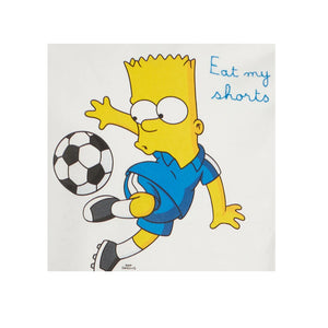 Mc2 Saint Barth T-Shirt da Bambino in Cotone Bianco con Stampa Bart Soccer Edizione Speciale dei Simpson