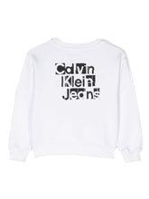 Carica l&#39;immagine nel visualizzatore di Gallery, Calvin Klein Jeans felpa girocollo bianca