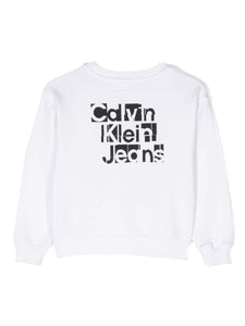 Calvin Klein Jeans felpa girocollo bianca