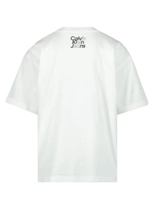 CALVIN KLEIN JEANS T-shirt bianco con logo taglio relaxed