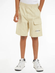 CALVIN KLEIN JEANS Bermuda Cargo in twill di cotone verde