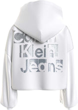 Carica l&#39;immagine nel visualizzatore di Gallery, Calvin Klein Jeans felpa bianca con cappuccio