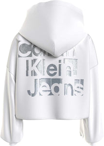 Calvin Klein Jeans felpa bianca con cappuccio
