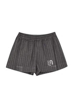 Carica l'immagine nel visualizzatore di Gallery, Liu Jo Shorts Gessato Bambina con Girovita Elastico e Logo Glitter