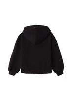 Carica l'immagine nel visualizzatore di Gallery, Roy Roger's Felpa Nera Aperta con Cappuccio con Logo Ricamato su Manica