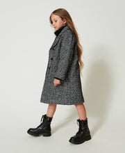 Carica l'immagine nel visualizzatore di Gallery, TWINSET Cappotto in panno chevron grigio taglia 16 Anni Sconto 50%