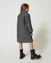 Carica l'immagine nel visualizzatore di Gallery, TWINSET Cappotto in panno chevron grigio taglia 16 Anni Sconto 50%