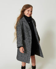 Carica l'immagine nel visualizzatore di Gallery, TWINSET Cappotto in panno chevron grigio taglia 16 Anni Sconto 50%