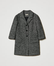 Carica l'immagine nel visualizzatore di Gallery, TWINSET Cappotto in panno chevron grigio taglia 16 Anni Sconto 50%