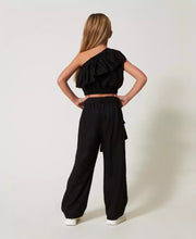 Carica l&#39;immagine nel visualizzatore di Gallery, Twinset Pantaloni Neri con Tasche Utility e Cintura
