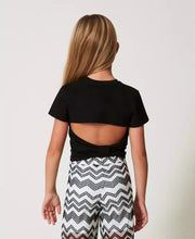 Carica l&#39;immagine nel visualizzatore di Gallery, Twinset T-Shirt Nera con Oval T e Cut-out
