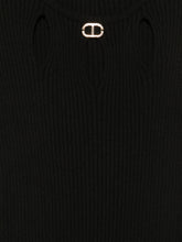 Carica l&#39;immagine nel visualizzatore di Gallery, Twinset Abito Tubino in Maglia Nera con Dettaglio Cut out