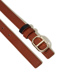 Twinset Cintura Reversibile Marrone e Nera con Oval T