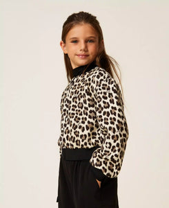 TWINSET Bomber in tessuto scuba animalier