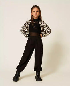 TWINSET Bomber in tessuto scuba animalier