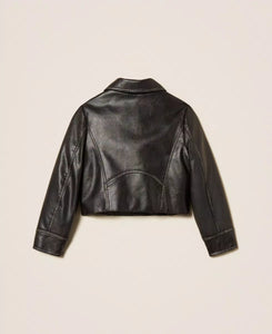 TWINSET Giacca chiodo effetto pelle