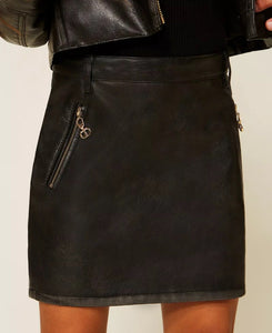 TWINSET Minigonna effetto pelle con tasche