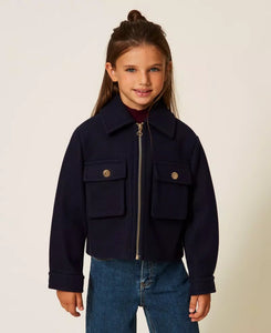 TWINSET Caban in panno con zip