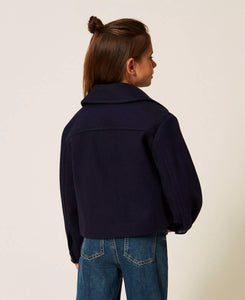TWINSET Caban in panno con zip