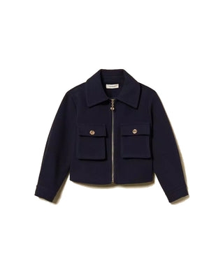 TWINSET Caban in panno con zip