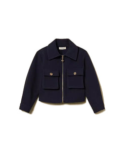 TWINSET Caban in panno con zip