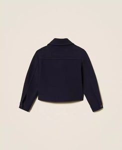 TWINSET Caban in panno con zip