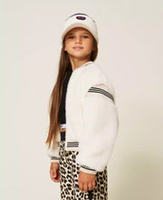 Carica l&#39;immagine nel visualizzatore di Gallery, TWINSET Bomber in faux fur con costine rigate