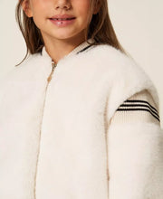 Carica l&#39;immagine nel visualizzatore di Gallery, TWINSET Bomber in faux fur con costine rigate