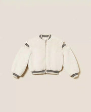 Carica l&#39;immagine nel visualizzatore di Gallery, TWINSET Bomber in faux fur con costine rigate