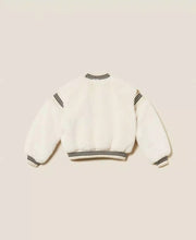 Carica l&#39;immagine nel visualizzatore di Gallery, TWINSET Bomber in faux fur con costine rigate