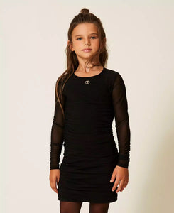 TWINSET Abito corto in tulle con arricciatura