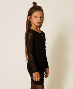 TWINSET Abito corto in tulle con arricciatura