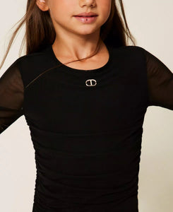 TWINSET Abito corto in tulle con arricciatura