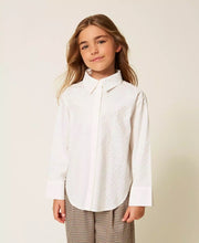 Carica l&#39;immagine nel visualizzatore di Gallery, TWINSET Camicia over in popeline con strass