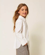 Carica l&#39;immagine nel visualizzatore di Gallery, TWINSET Camicia over in popeline con strass