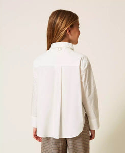 TWINSET Camicia over in popeline con strass
