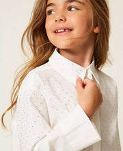 Carica l&#39;immagine nel visualizzatore di Gallery, TWINSET Camicia over in popeline con strass