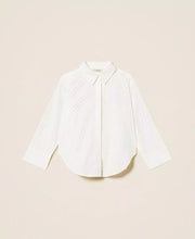 Carica l&#39;immagine nel visualizzatore di Gallery, TWINSET Camicia over in popeline con strass