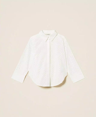 TWINSET Camicia over in popeline con strass