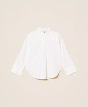 Carica l&#39;immagine nel visualizzatore di Gallery, TWINSET Camicia over in popeline con strass