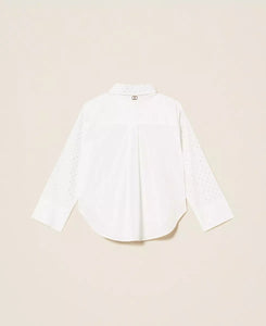 TWINSET Camicia over in popeline con strass