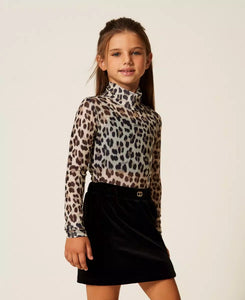 TWINSET Top in tulle animalier