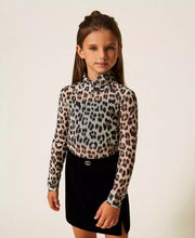 Carica l&#39;immagine nel visualizzatore di Gallery, TWINSET Top in tulle animalier