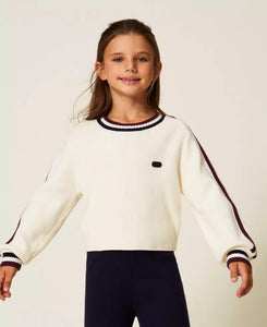 TWINSET Maglia a costine con bande bicolor