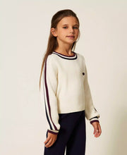 Carica l&#39;immagine nel visualizzatore di Gallery, TWINSET Maglia a costine con bande bicolor