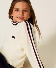 Carica l&#39;immagine nel visualizzatore di Gallery, TWINSET Maglia a costine con bande bicolor