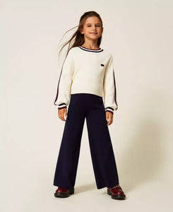 TWINSET Maglia a costine con bande bicolor