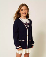 Carica l&#39;immagine nel visualizzatore di Gallery, TWINSET Cardigan con bande bicolor