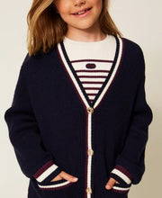 Carica l&#39;immagine nel visualizzatore di Gallery, TWINSET Cardigan con bande bicolor